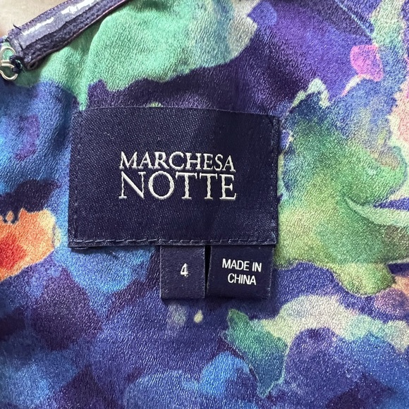 Marchesa Notte Off The Shoulder Multicolor Floral Maxi Gown - Picture 6 of 7